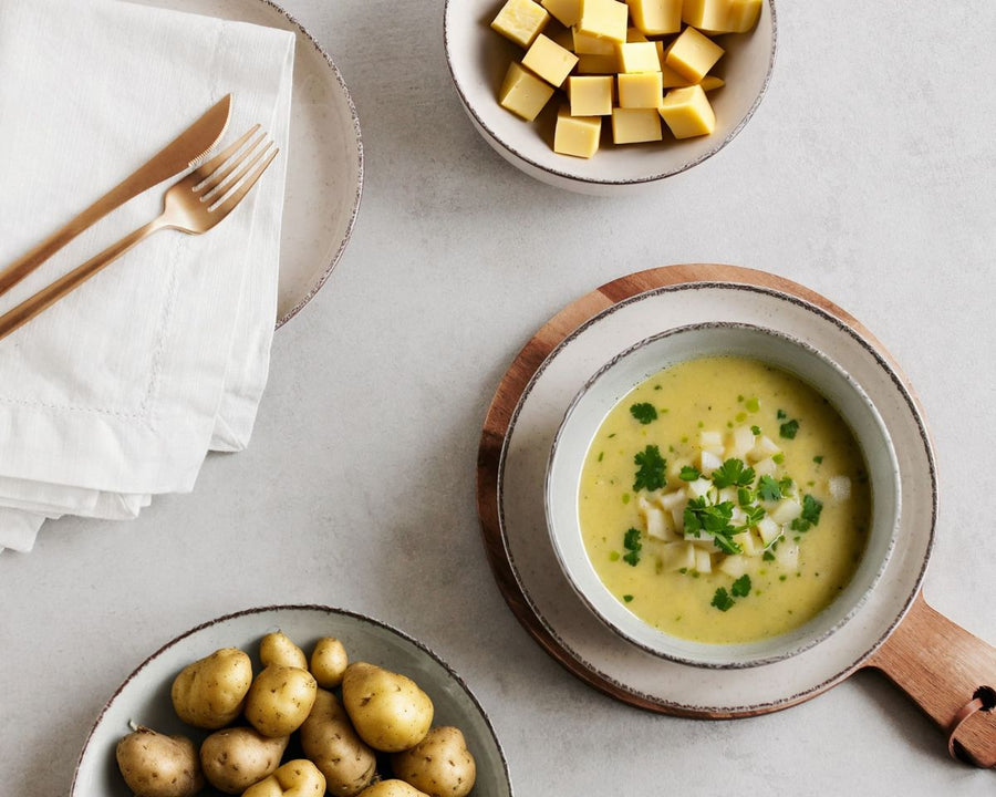 Käse-Lauch-Suppe mit Kartoffeln
