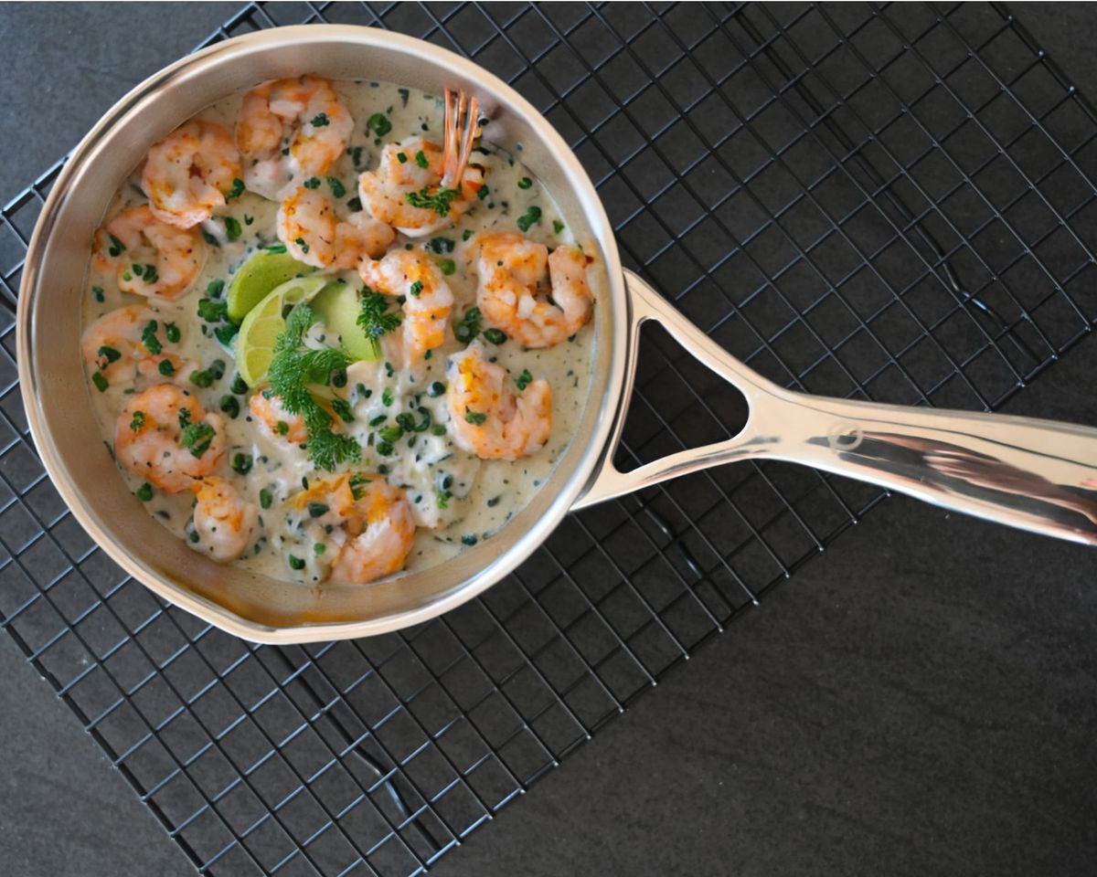 Tagliatelle mit Lachs-Garnelen Sahnesoße
