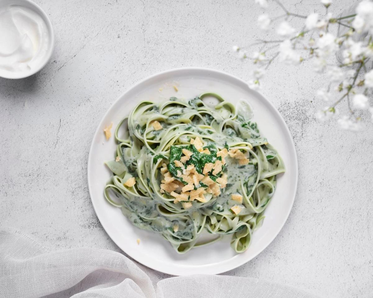 Tagliatelle mit Spinat Sahne Soße