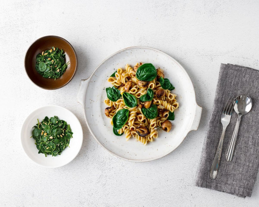Pilz Spinat Pasta