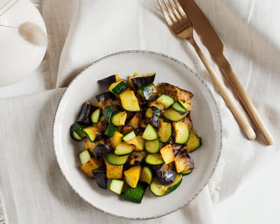Auflauf mit Zucchini, Aubergine und Kartoffel