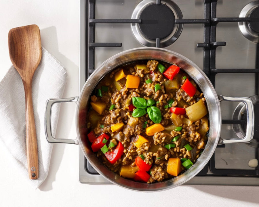 Bauerntopf mit Hackfleisch, Kartoffeln, Paprika
