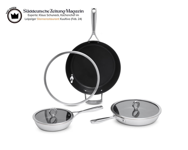 Beschichtetes Olavson Kupferkern-Pfannenset 20, 26 und 30 cm