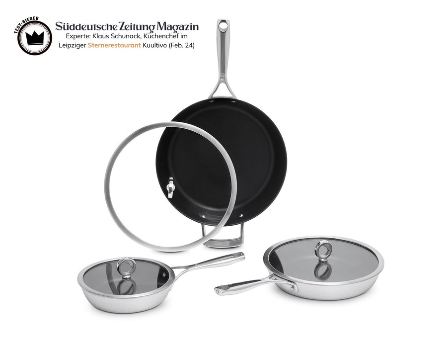 Beschichtetes Olavson Kupferkern-Pfannenset 20, 26 und 30 cm