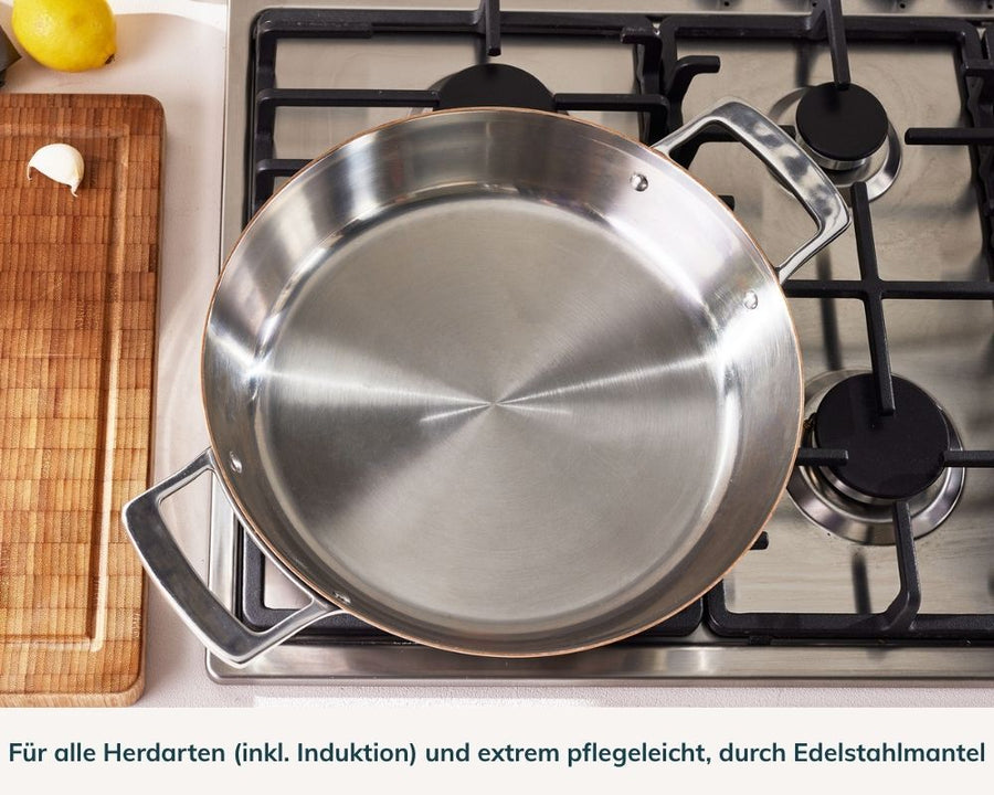 Kupferkern Pfanne Servierer unbeschichtet