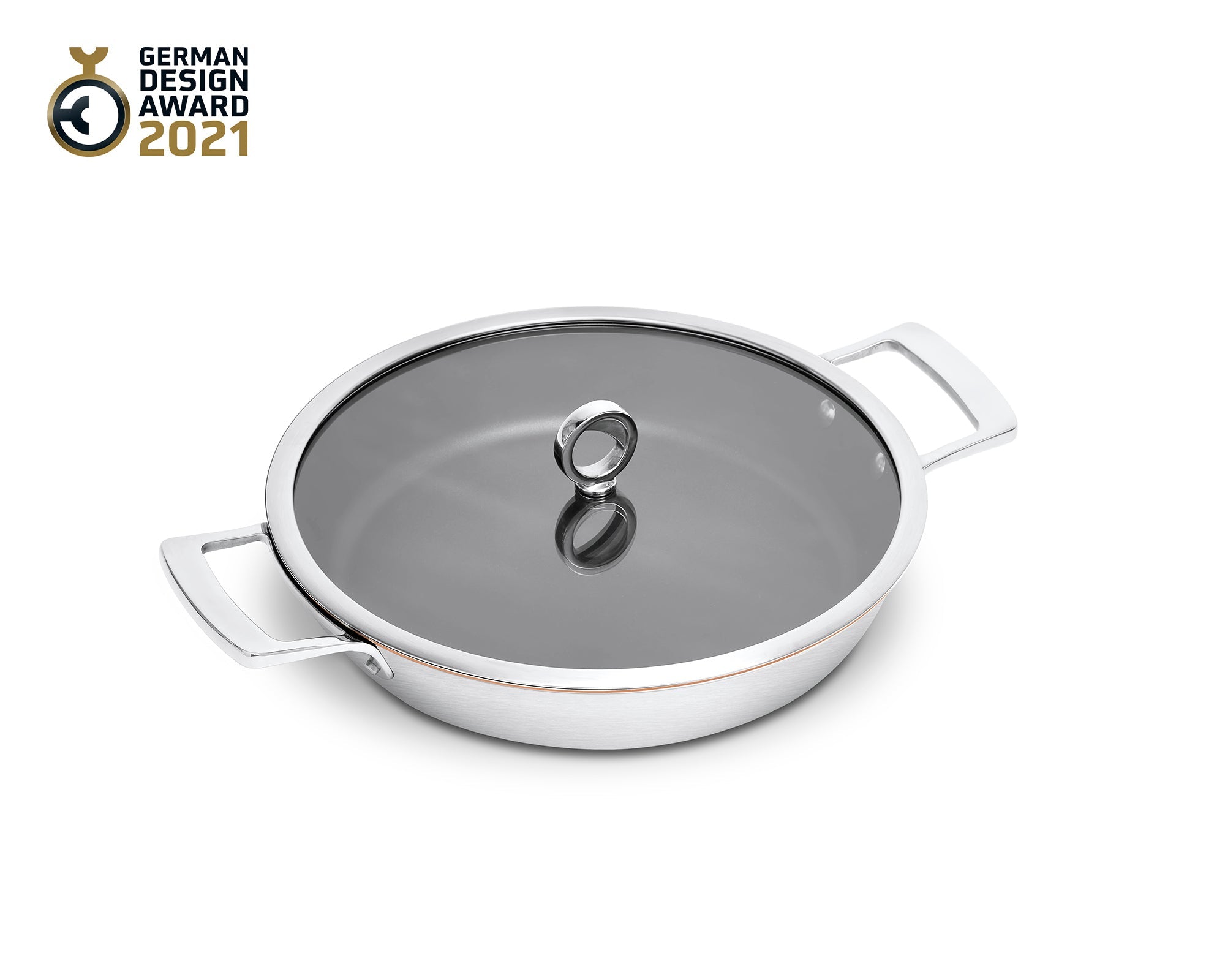 Beschichtete Olavson Kupferkern-Servierpfanne 30 cm, freigestellt